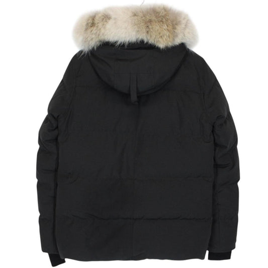 Canada Goose Black Wyndham Parka Down Jacket with Fur Trim