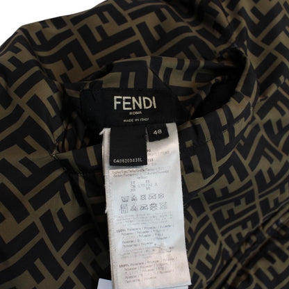 Fendi Brown and Black Zucca Monogram Reversible Down Gilet / Bodywarmer