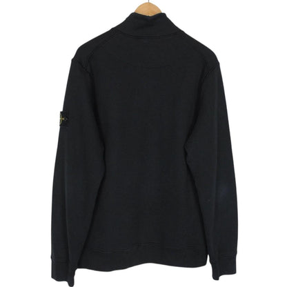 Stone Island AW 2021 Black Cotton 1/4 Zip Sweatshirt Jumper