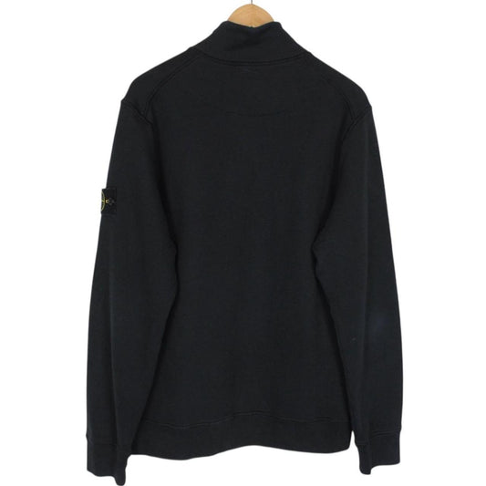 Stone Island AW 2021 Black Cotton 1/4 Zip Sweatshirt Jumper