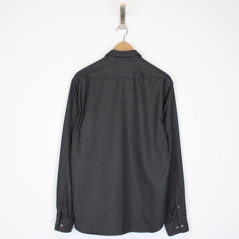 CP Company Grey Button Up Military Double Pocket Lens Overshirt