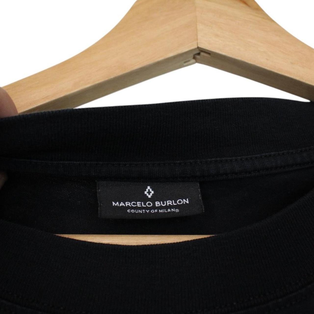 Marcelo Burlon black pocket t-shirt with multicoloured tiger print and logo detail.