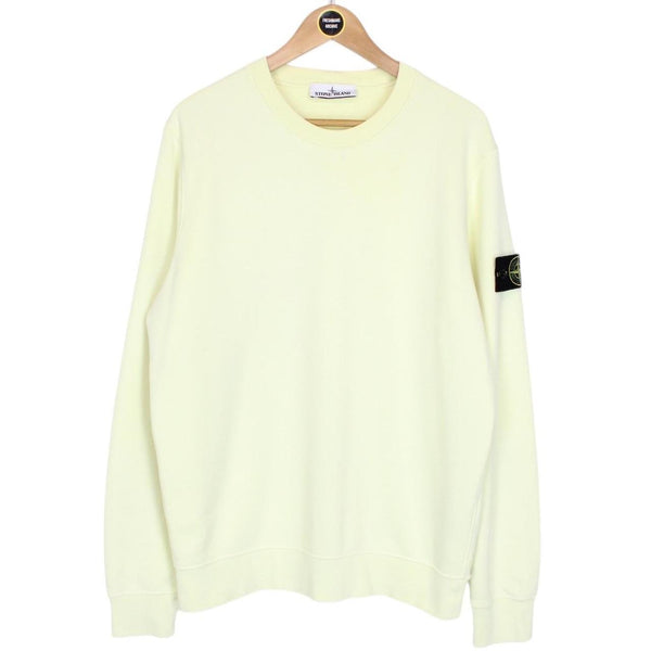 Stone Island SS 2021 Lemon Yellow Cotton Sweatshirt Jumper