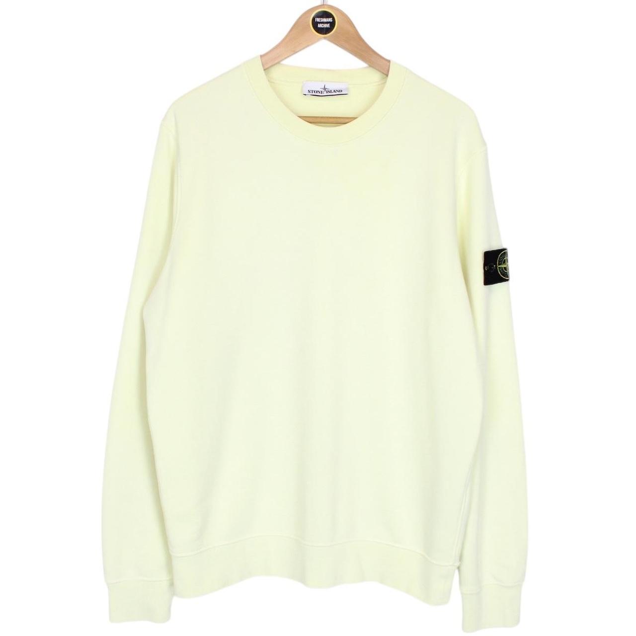 Stone Island SS 2021 Lemon Yellow Cotton Sweatshirt Jumper