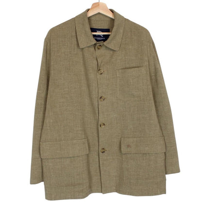 Vintage 00s Burberry Green Worsted Wool Blend Jacket