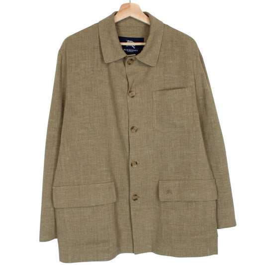 Vintage 00s Burberry Green Worsted Wool Blend Jacket