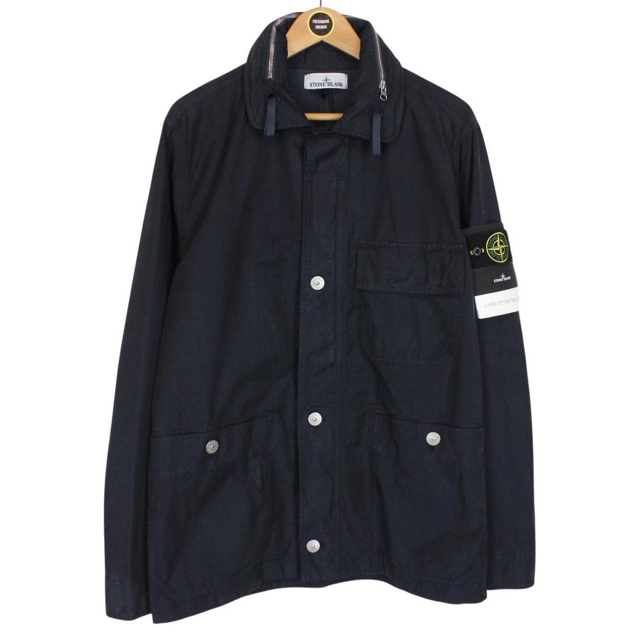 Stone Island SS 2023 Navy Blue Cupro Cotton Twill-TC Jacket