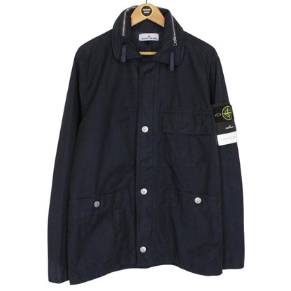 Stone Island SS 2023 Navy Blue Cupro Cotton Twill-TC Jacket