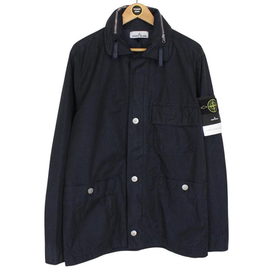Stone Island SS 2023 Navy Blue Cupro Cotton Twill-TC Jacket