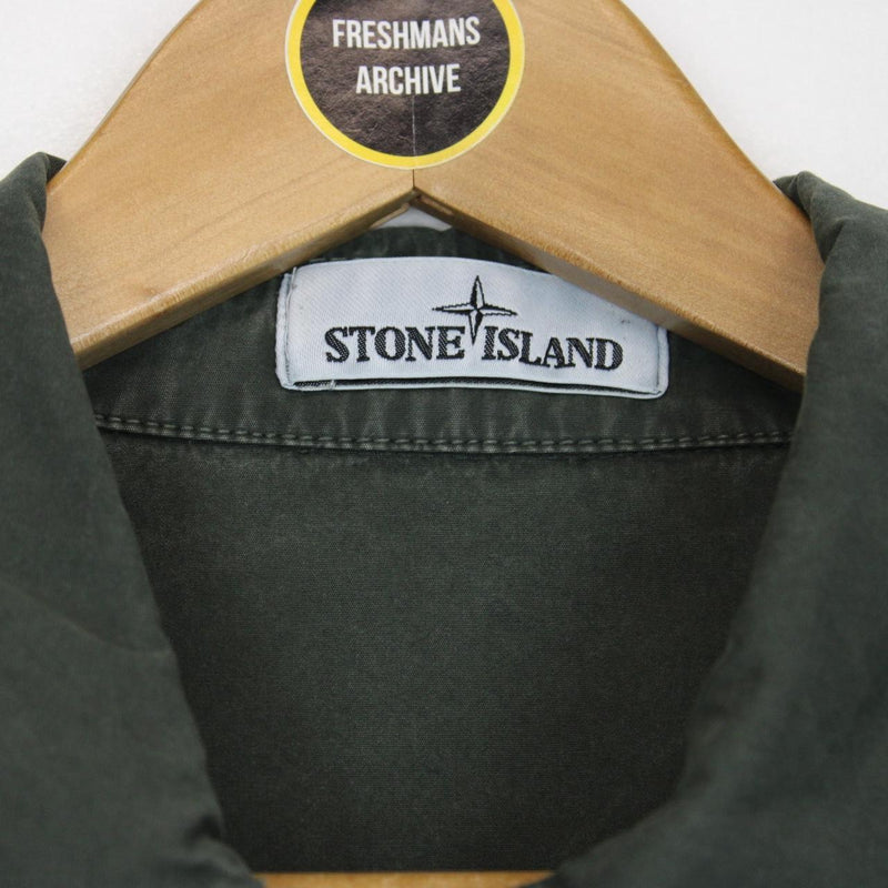 Stone Island AW 2020 Dark Green Full Zip Cotton Overshirt Jacket