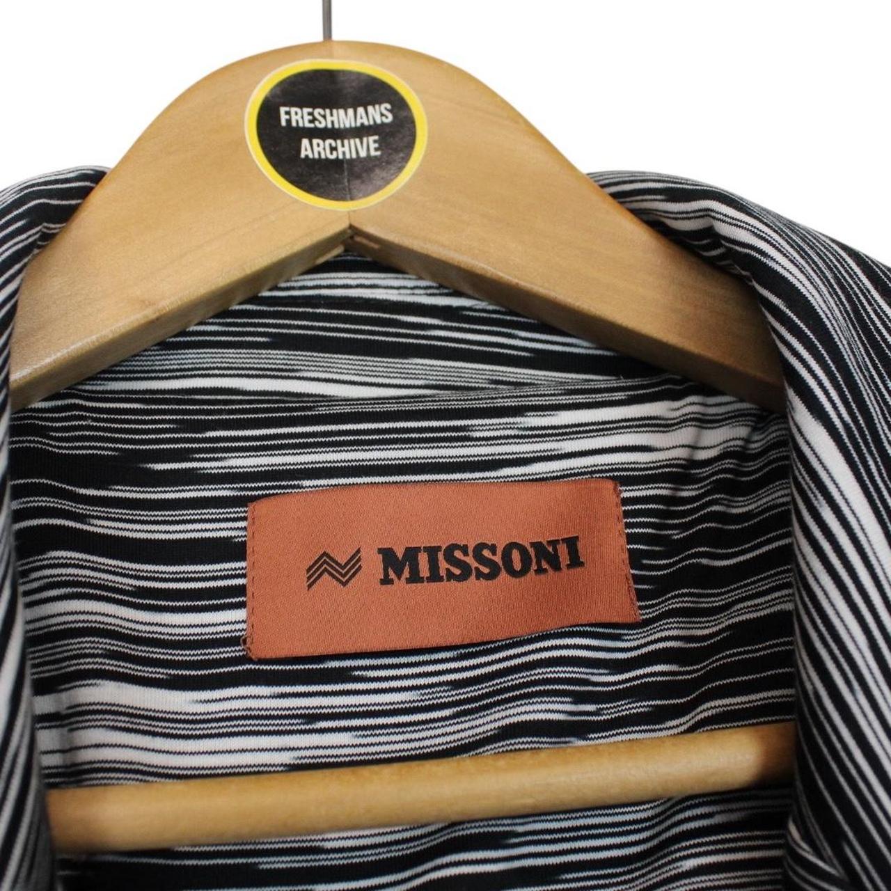Missoni Black and White Striped Button Up Cotton Coat