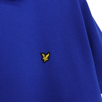 Lyle & Scott blue short sleeve polo shirt with embroidered logo and cotton material.
