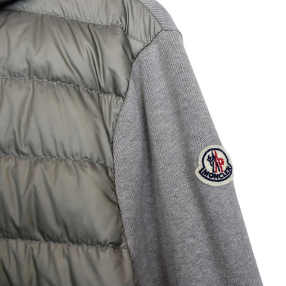 Moncler Grey Full Zip Down Maglia Tricot Cardigan Jacket