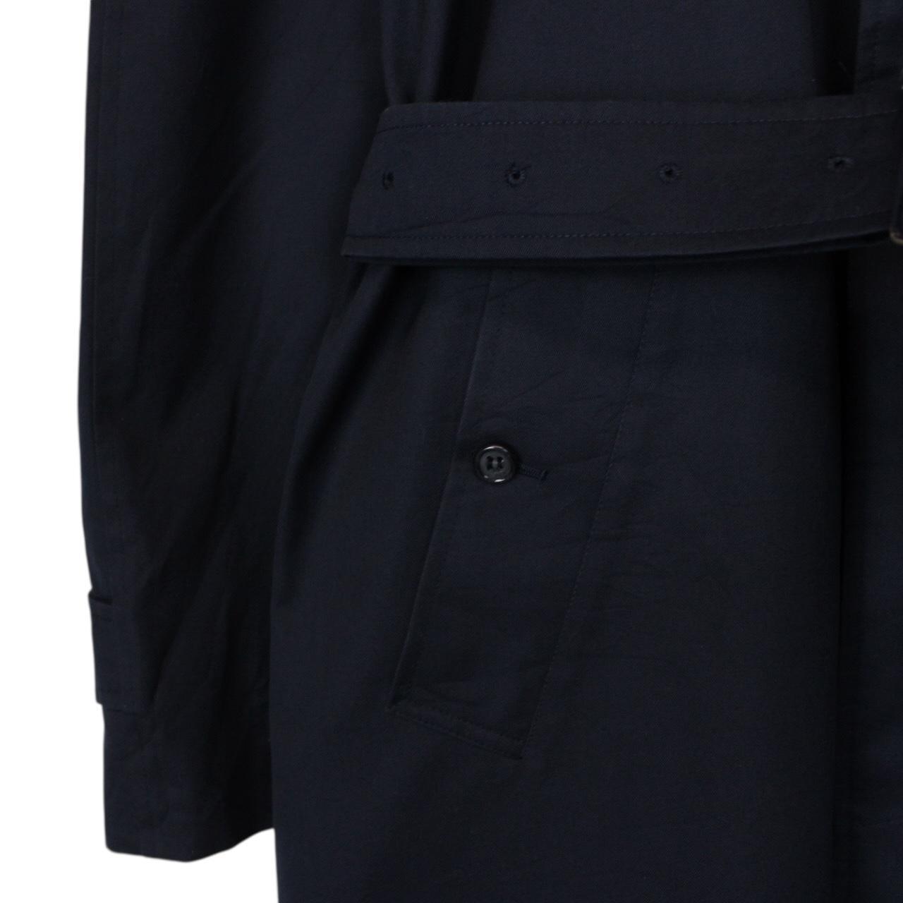 Vintage 90s Burberry Navy Blue Belted Single Breasted Trench Coat