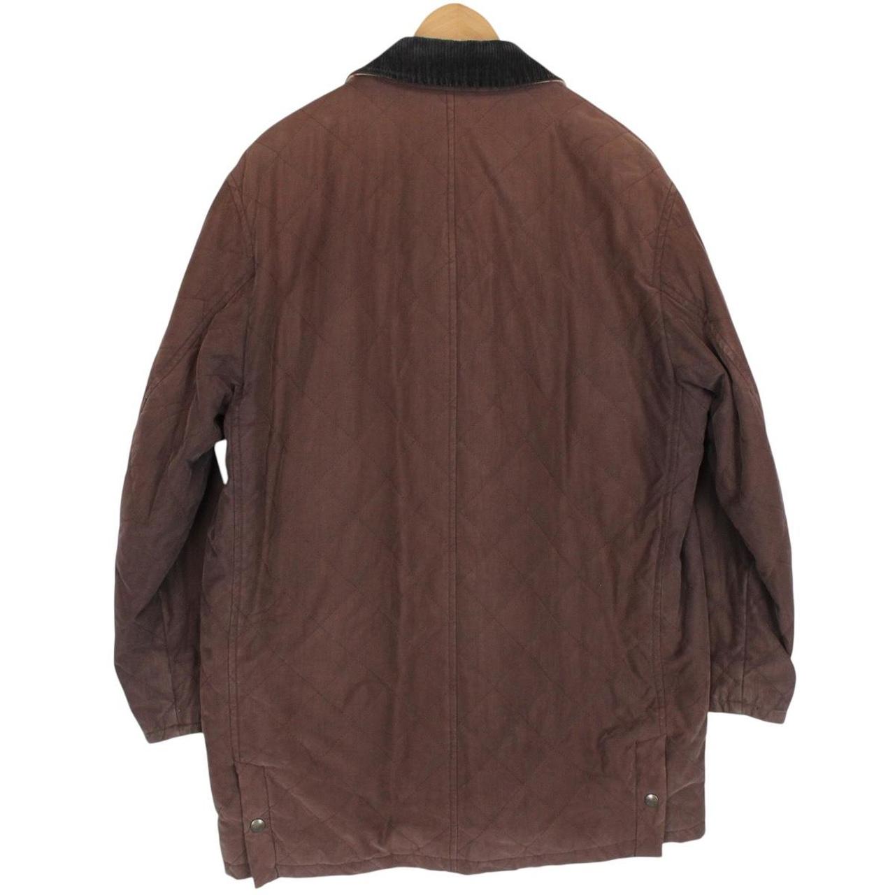 Vintage 90s Burberry Brown Wool Nova Check Lined Quilted Coat