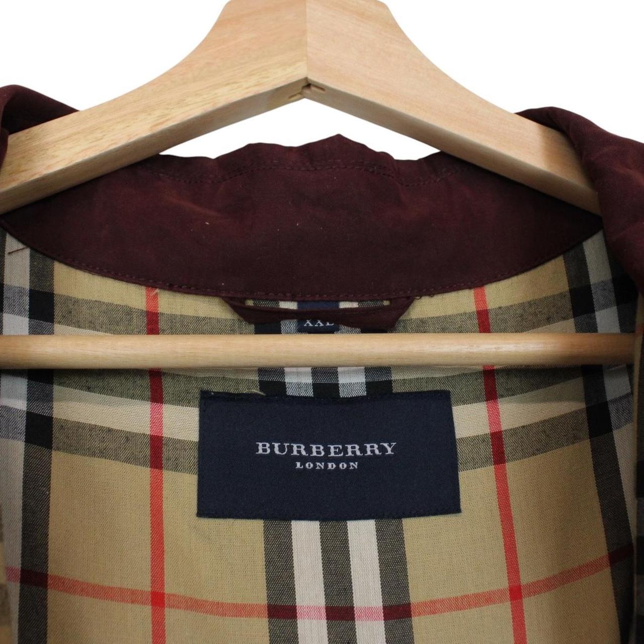 Burberry London Burgundy Nova Check Lined Harrington Jacket