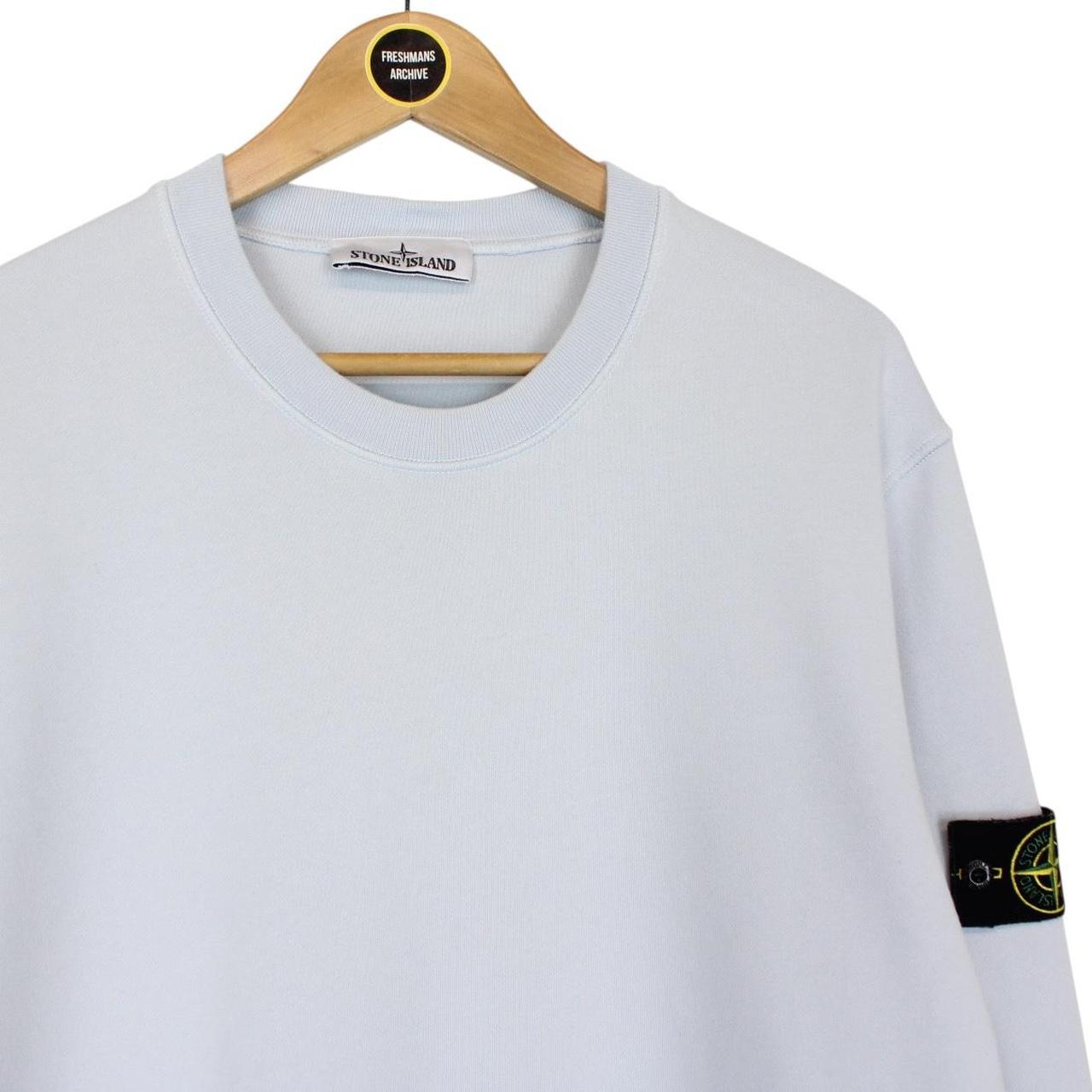 Stone Island SS 2024 Light Blue Cotton Sweatshirt Jumper