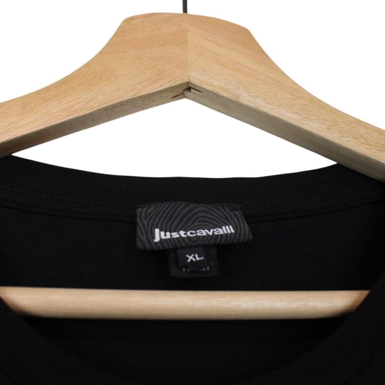 Just Cavalli black pocket t-shirt featuring skull print design and soft cotton material.