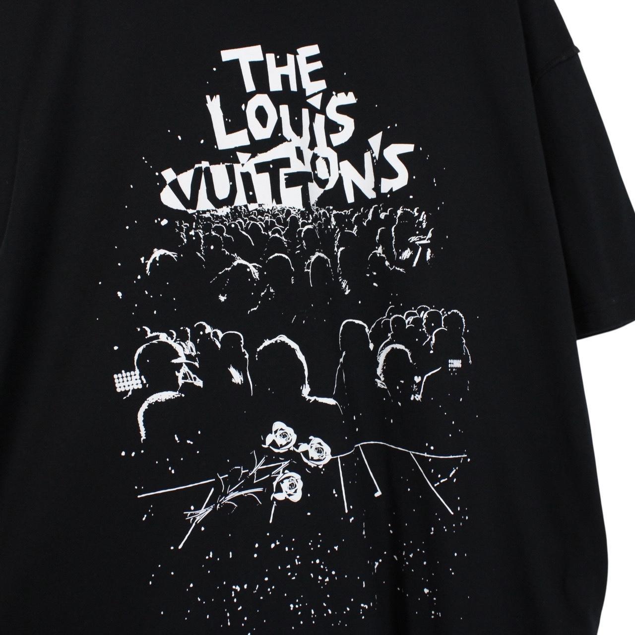 Louis Vuitton LV Concert Print Black and White Short Sleeve Cotton T-Shirt