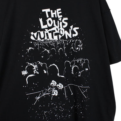 Louis Vuitton LV Concert Print Black and White Short Sleeve Cotton T-Shirt