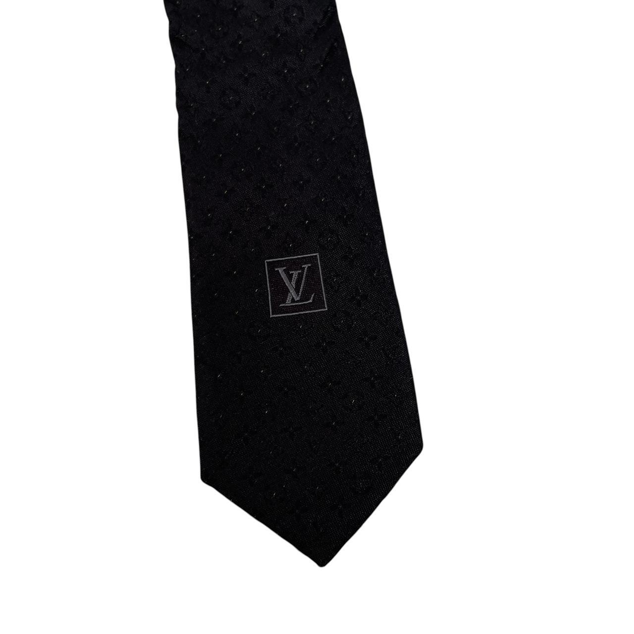 Louis Vuitton Black LV Monogram Silk Tie