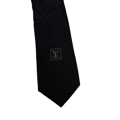 Louis Vuitton Black LV Monogram Silk Tie