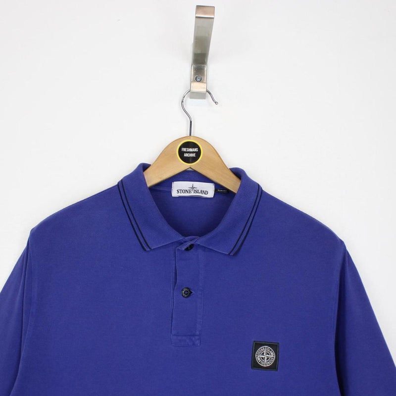 Stone Island Blue Short Sleeve Compass Polo Shirt