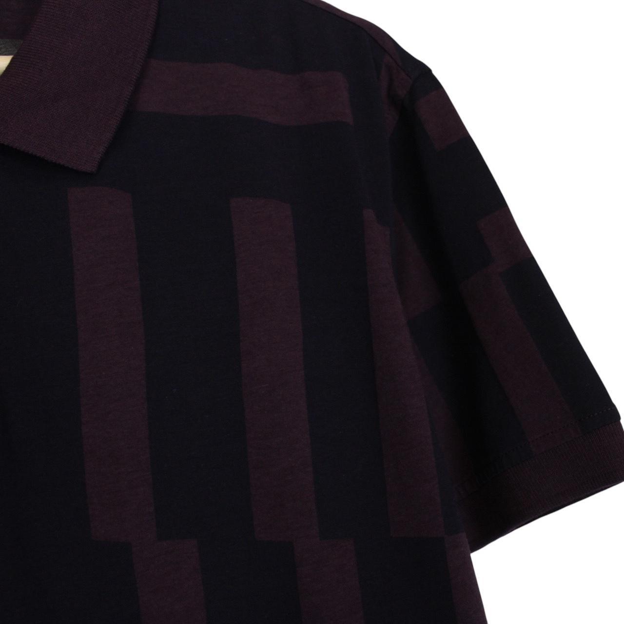 Paul Smith burgundy polo shirt with short sleeves, cotton material, brand logo on collar.
