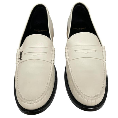 Saint Laurent Pearl Belfagor Leather Penny Moccasin Loafers