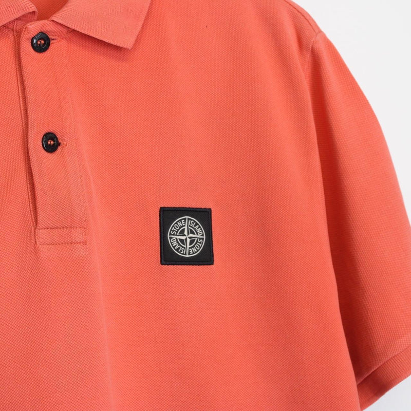 Stone Island SS 2020 Orange Short Sleeve Compass Polo Shirt