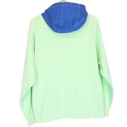 Stone Island Marina SS 2023 Light Green Plated Dyed Cotton Nylon Hoodie Jumper