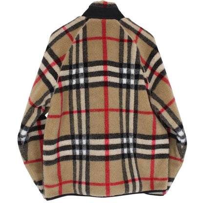 Burberry Tan Brown Nova Check Norton Wool Mix Fleece Jacket