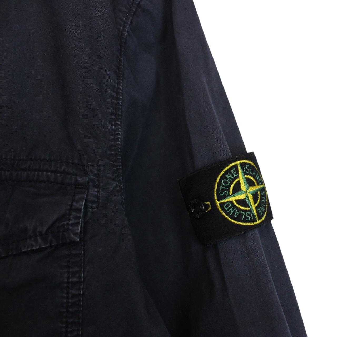 Stone Island AW 2018 Navy Blue Full Zip Cotton Overshirt Jacket