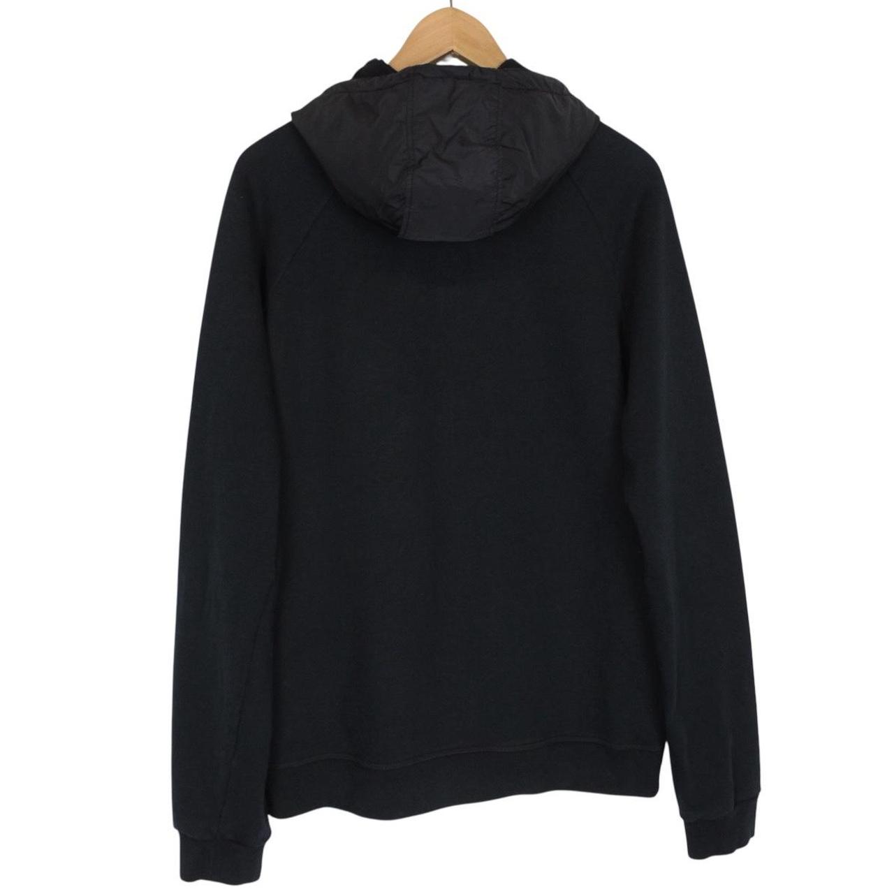 Prada Sport Black Full Zip Cotton Hoodie with Nylon Hood