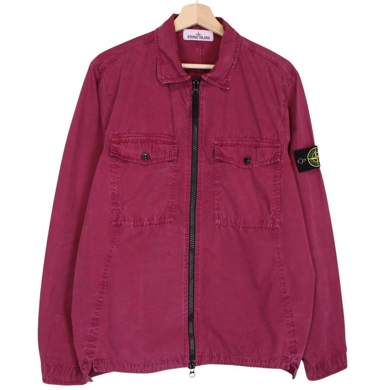 Stone Island AW 2018 Burgundy Full Zip Cotton Overshirt Jacket