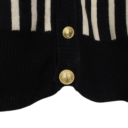 Vintage 90s Christian Dior Sports Black and Beige Wool Knit Monogram Sweater