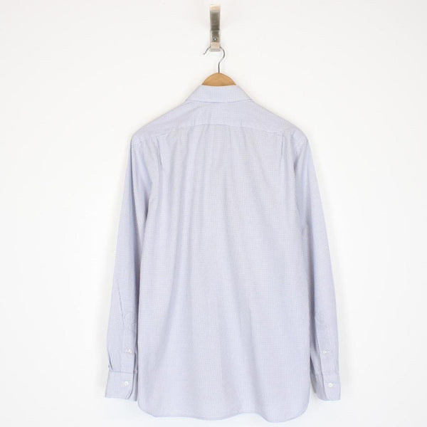 Polo Ralph Lauren Blue and White Checked Long Sleeve Cotton Shirt