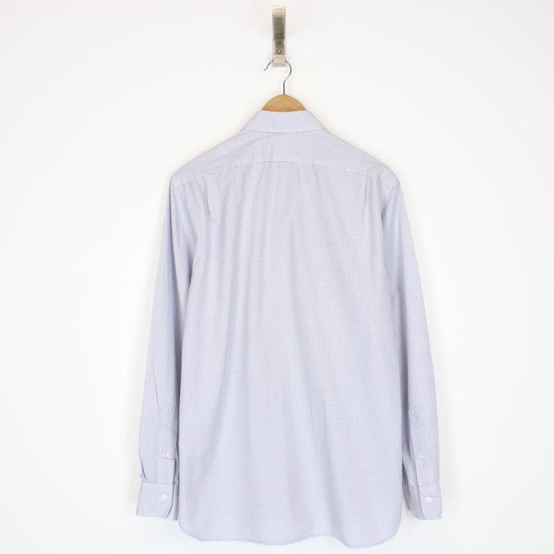 Polo Ralph Lauren Blue and White Checked Long Sleeve Cotton Shirt
