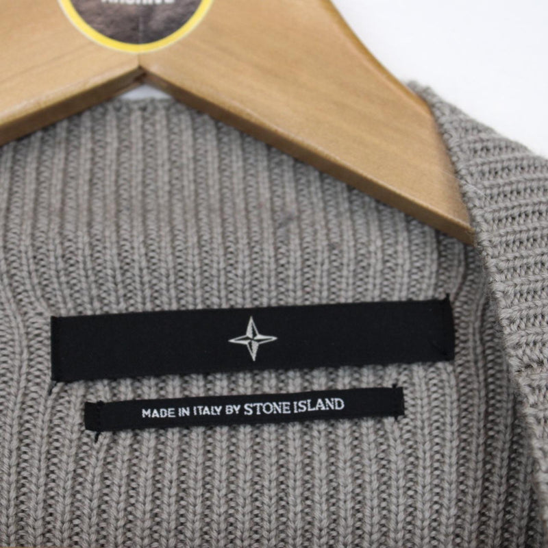 Vintage Stone Island Denims AW 2003 Beige Ribbed Wool Knit Jumper