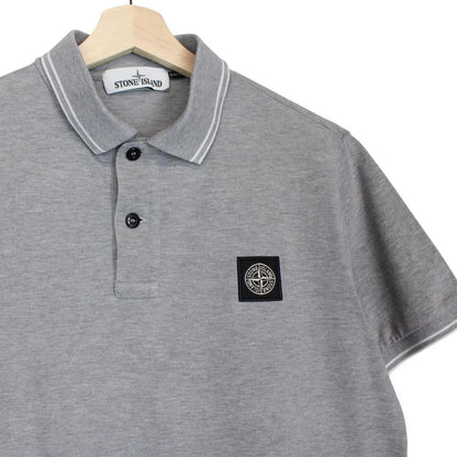 Stone Island Grey Short Sleeve Compass Cotton Polo Shirt