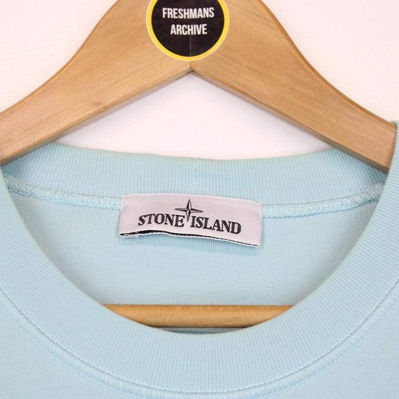 Stone Island SS 2022 Blue Cotton Sweatshirt Jumper