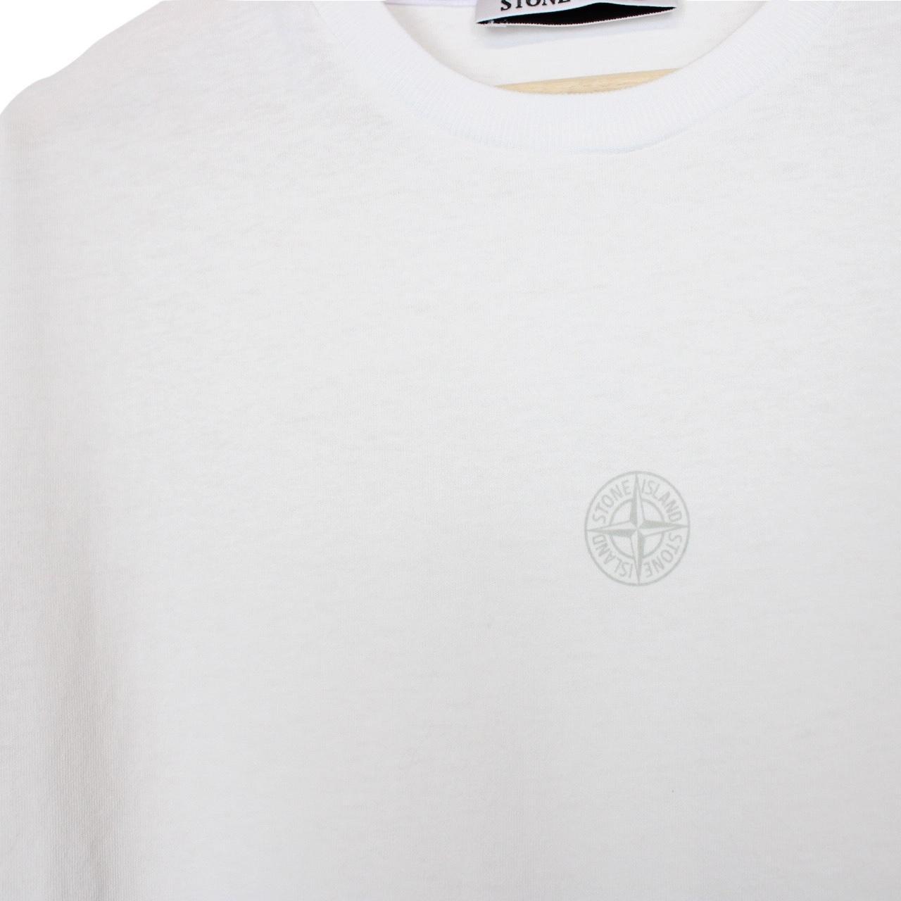 Stone Island AW 2022 White Short Sleeve Cotton Logo Print T-Shirt