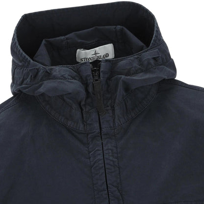 Stone Island Navy Blue Cotton Twill Hooded Jacket