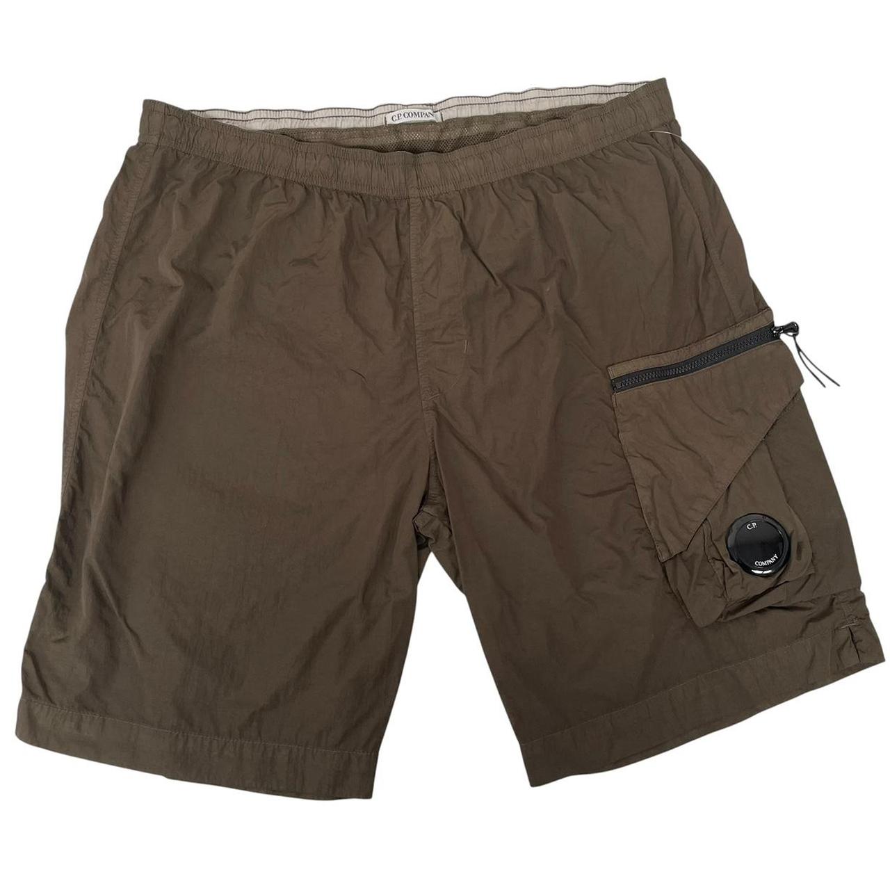 CP Company Khaki Green Nylon Lens Cargo Shorts