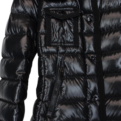 Moncler Armoise Black Full Zip Fur Hooded Down Jacket