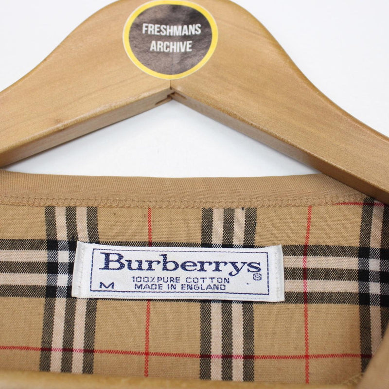 Vintage 90s Burberry Tan Brown Nova Check Short Sleeve Cotton T-Shirt