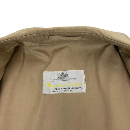 Vintage 80s Aquascutum Aqua 5 Tan Brown Cotton Blend Trench Coat