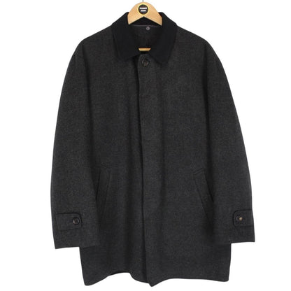 Vintage 90s Yves Saint Laurent Dark Grey Wool Blend Peacoat