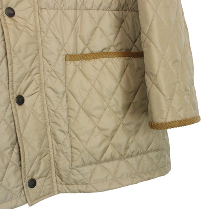 Burberry London Beige Nova Check Devon Quilted Parka Coat