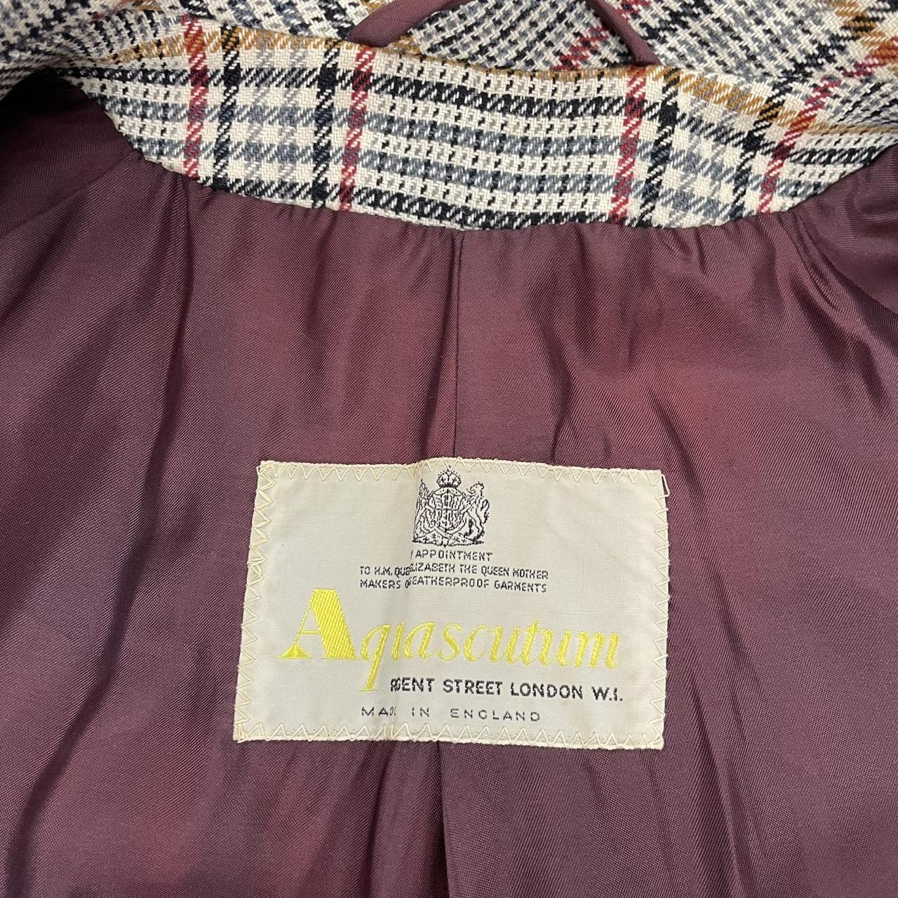 Vintage Aquascutum Multicoloured Plaid Check Wool Blend Coat